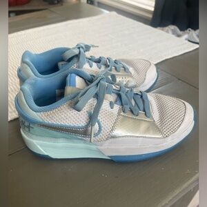 Blue and White Ja Morant Nike Basketball Shoes - 5Y